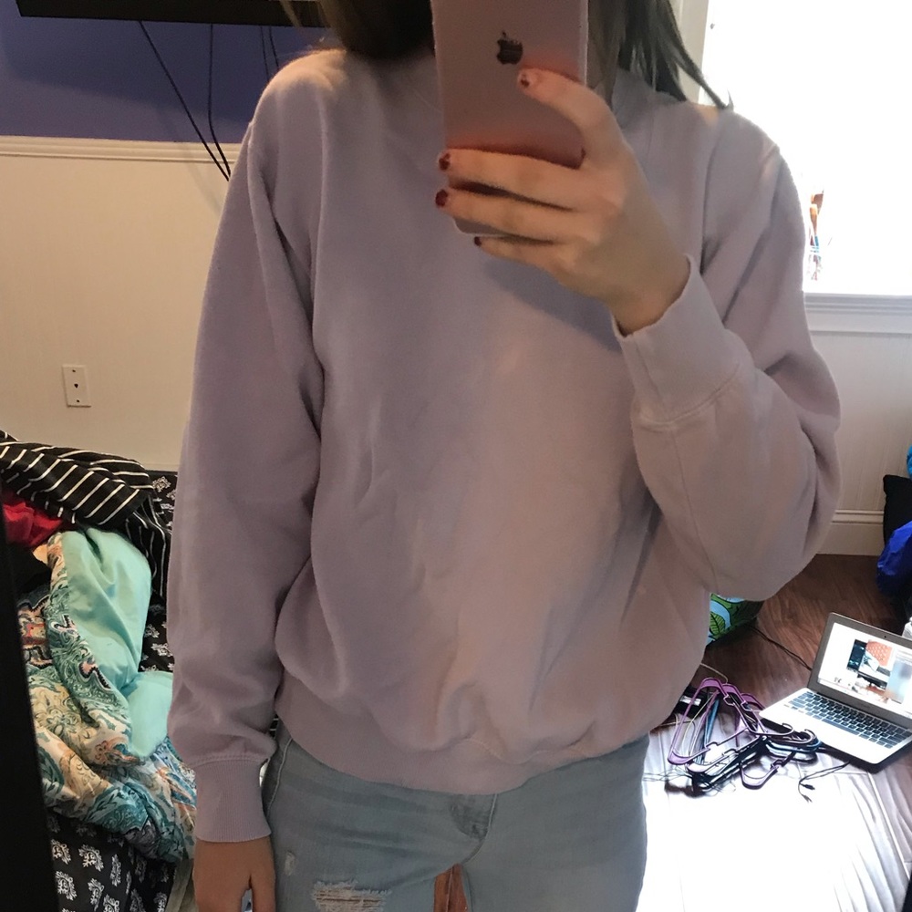 Lilac colored crew neck